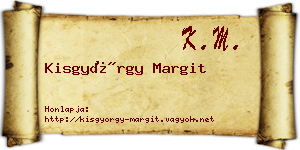 Kisgyörgy Margit névjegykártya