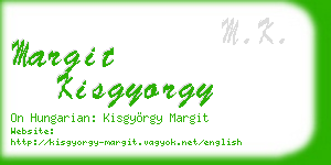 margit kisgyorgy business card