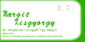 margit kisgyorgy business card